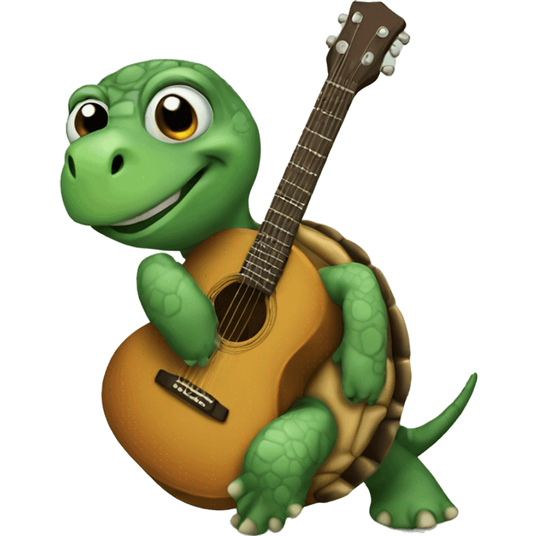 Turtle with guitar emoji