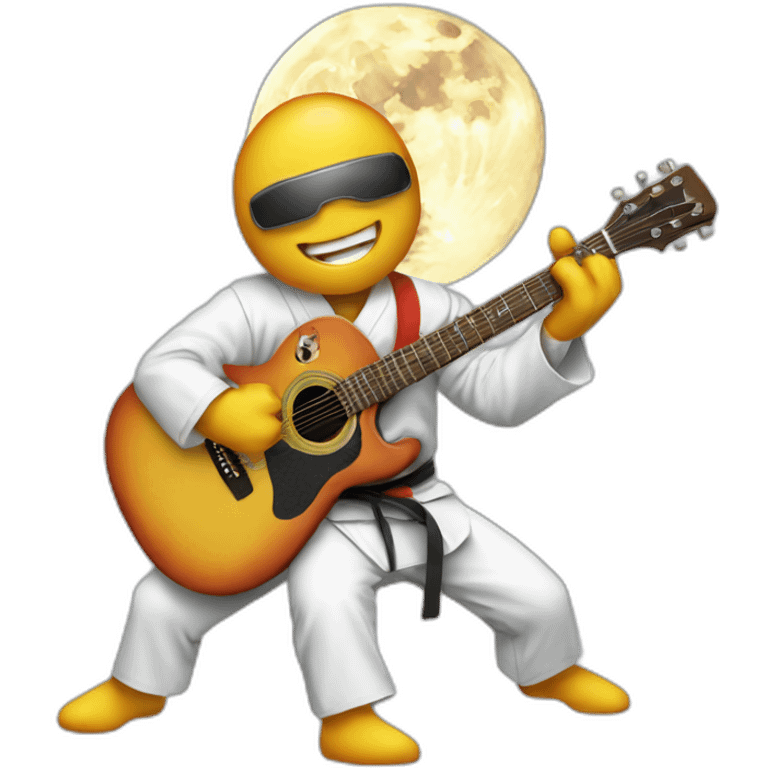 guitar playing karate guy on the moon emoji