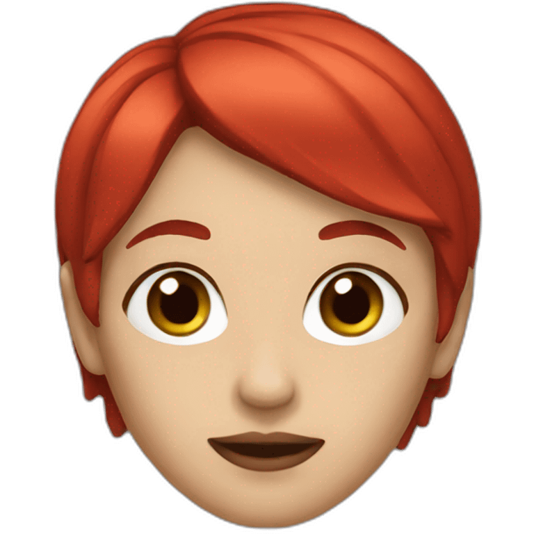 women short red and black hair emoji