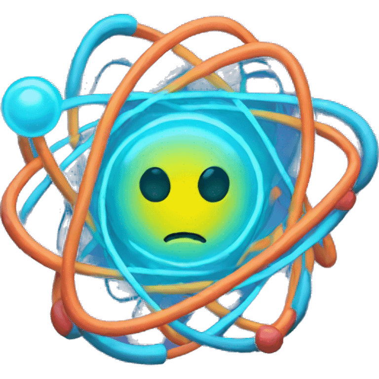 Atom cartoon neon emoji