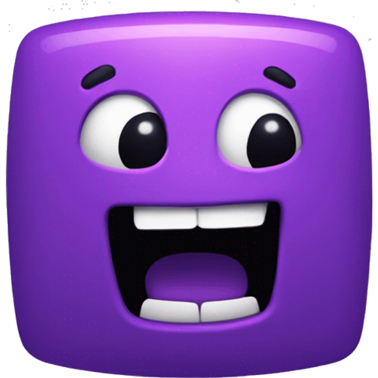 Cute Purple space invader laughing  emoji