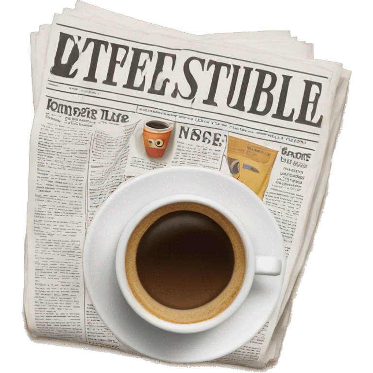 Newspaper and  coffee emoji