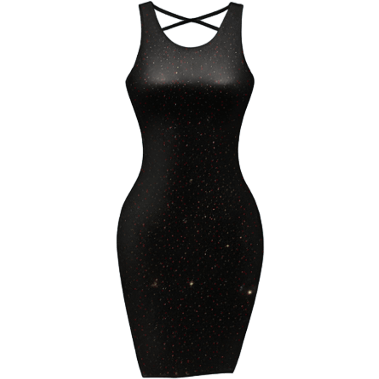 sparkly short black bodycon dress floating in the air emoji