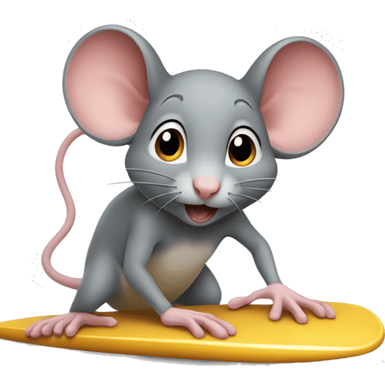 mouse with a table surf emoji