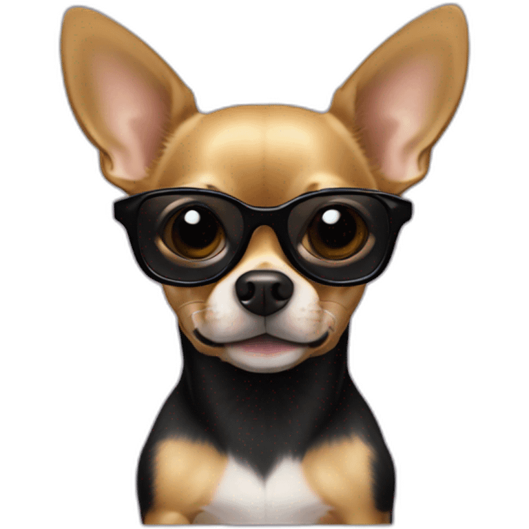 chihuahua NEGRO CON GAFAS DE SOL emoji