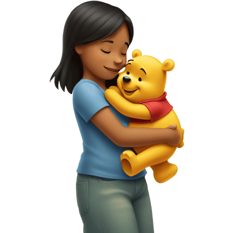 Winnie the Pooh hugging Maria  emoji