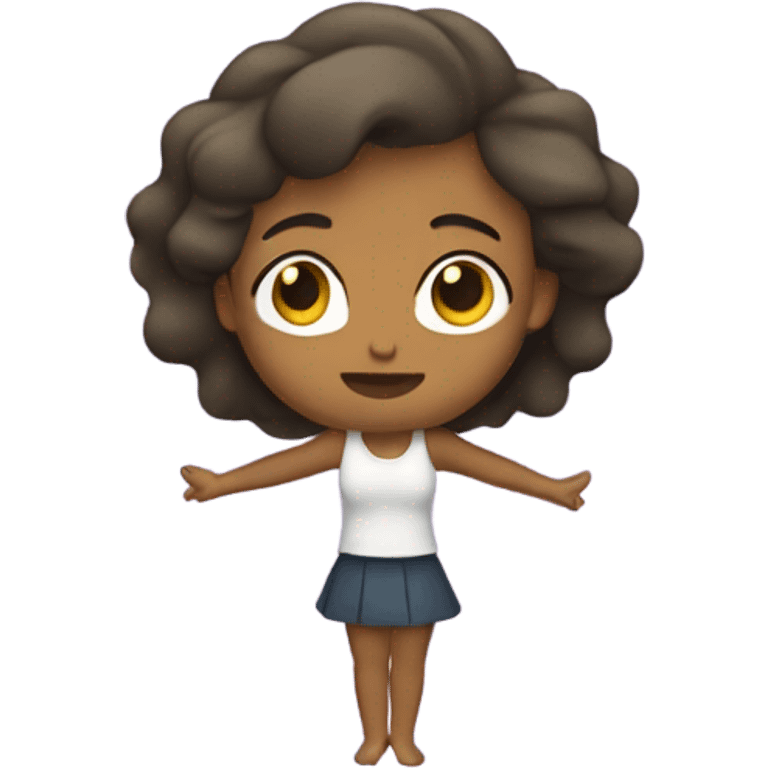 A girl swinging her arms down in sass emoji