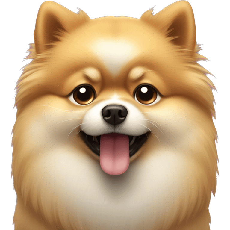 Pomeranian crying with tears showing up emoji