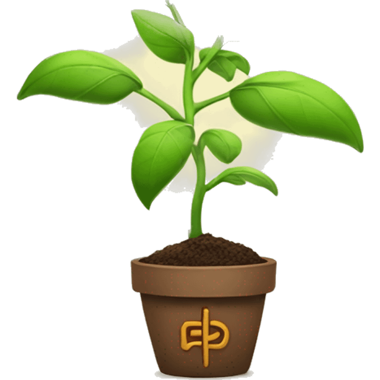 plant growing and becoming flower with growth written on it emoji