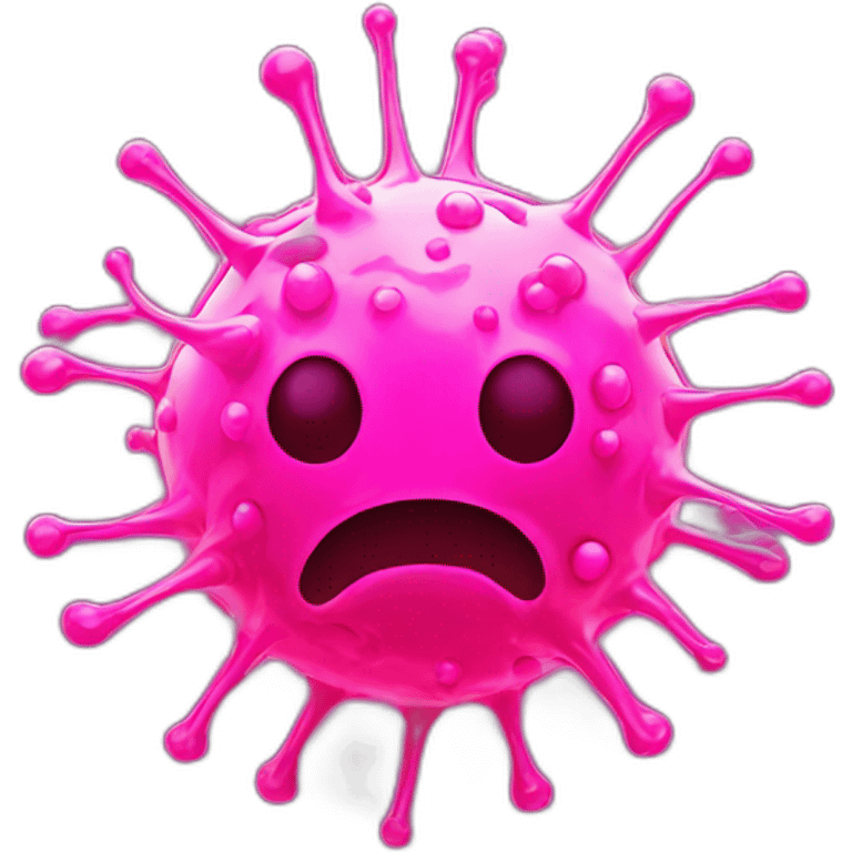 virus cell neon pink emoji