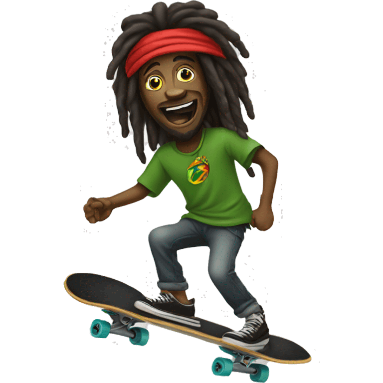 rasta on a skateboard  emoji