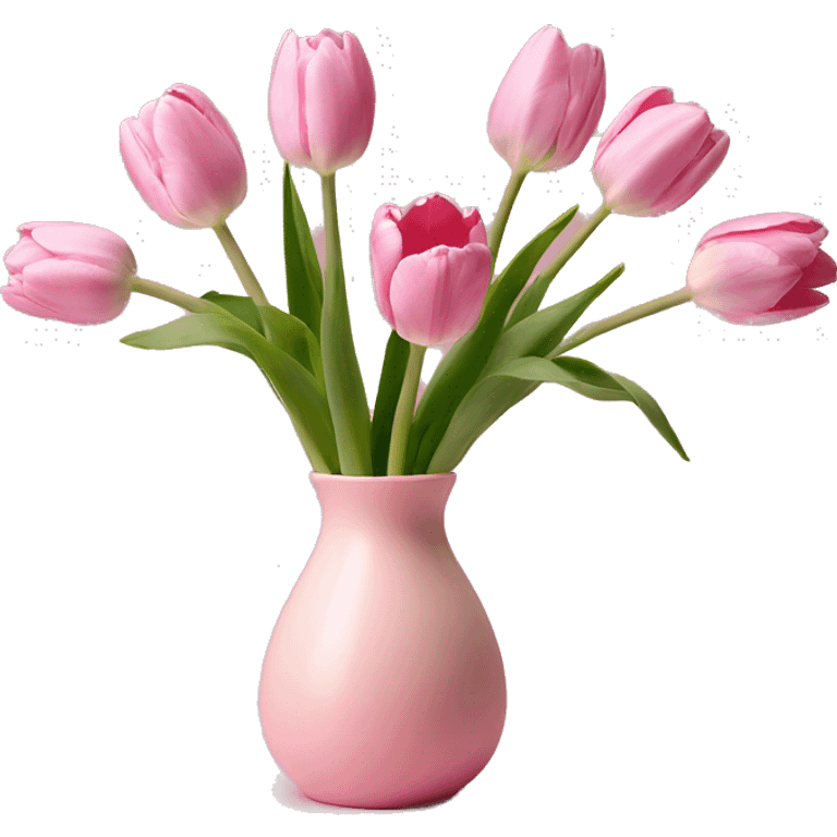 Pastell pink tulips vase emoji