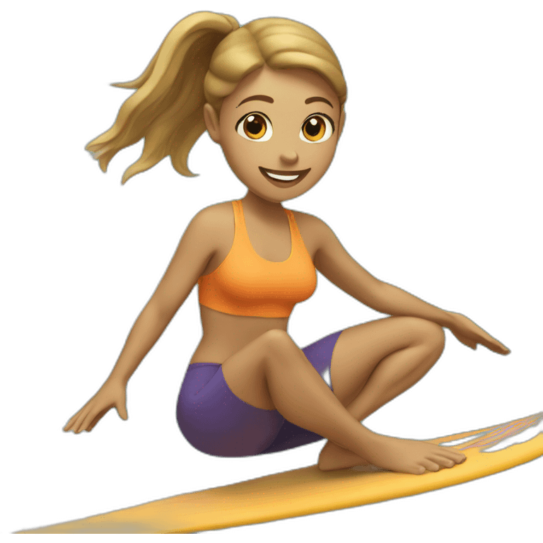 Yoga girl surfing emoji