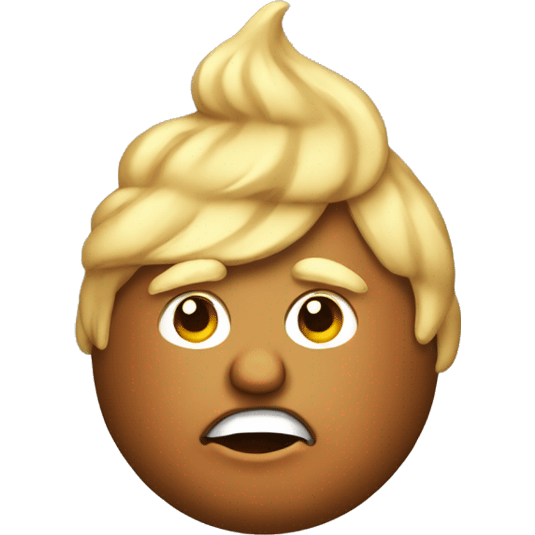 donald trump wearing a poop emoji emoji