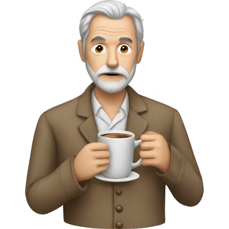 Freud drinking coffee in his pajamas emoji