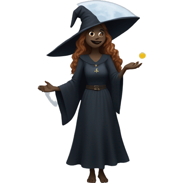 Witch thanking the full moon emoji