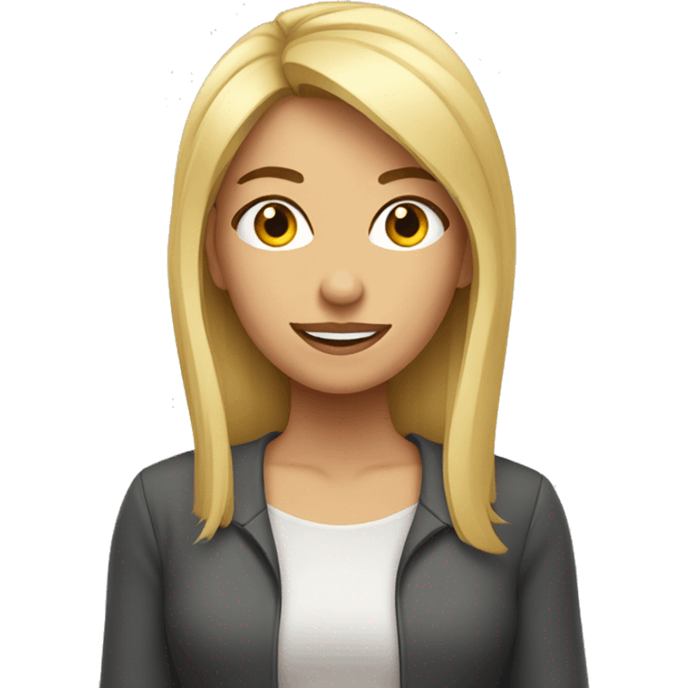 mujer rubia  con cabello muy cort emoji