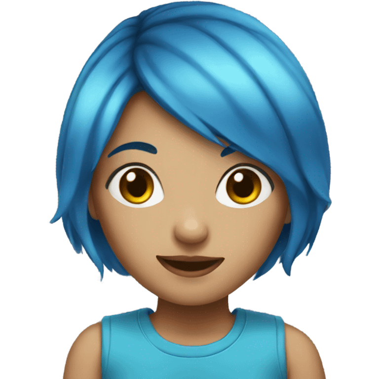 blue hair girl emoji