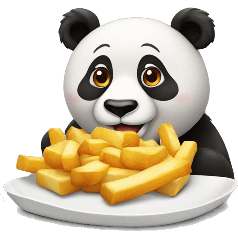 Potine qui porte un panda qui mange de la poutine  emoji