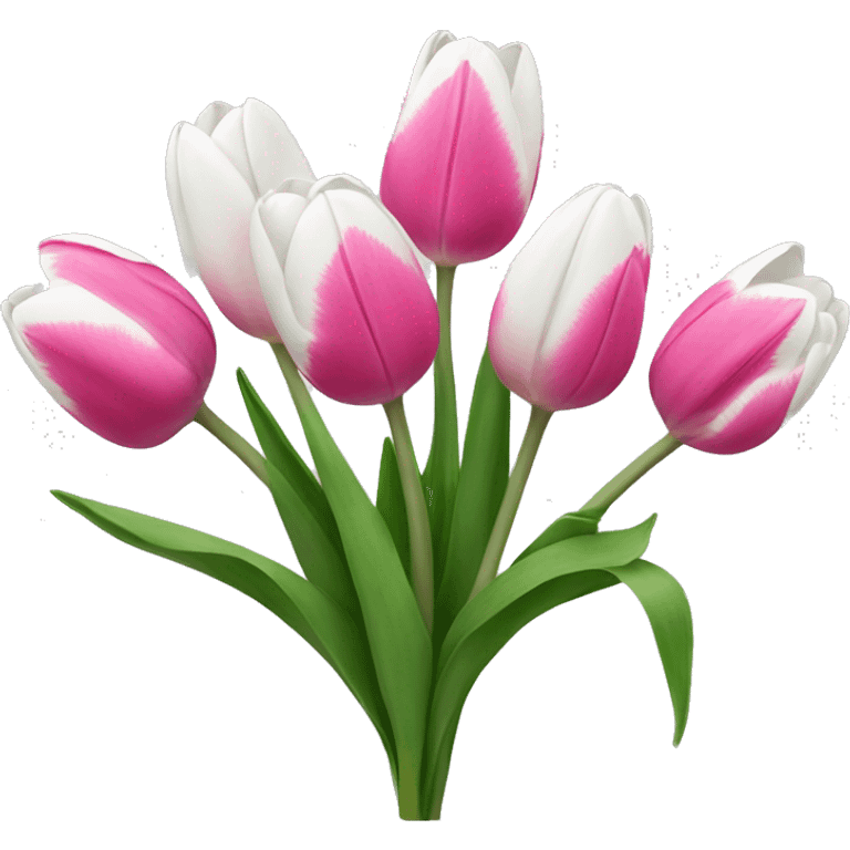 Pink and white tulips  emoji