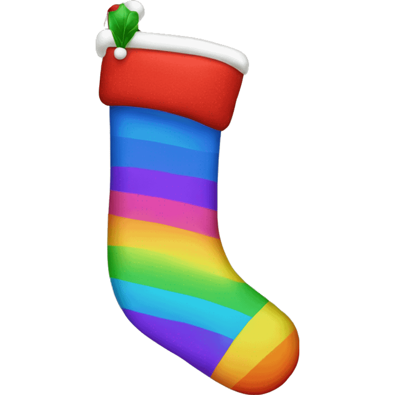 Rainbow Christmas stocking  emoji