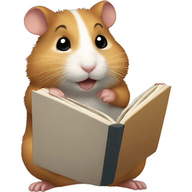 hamster holding a book emoji