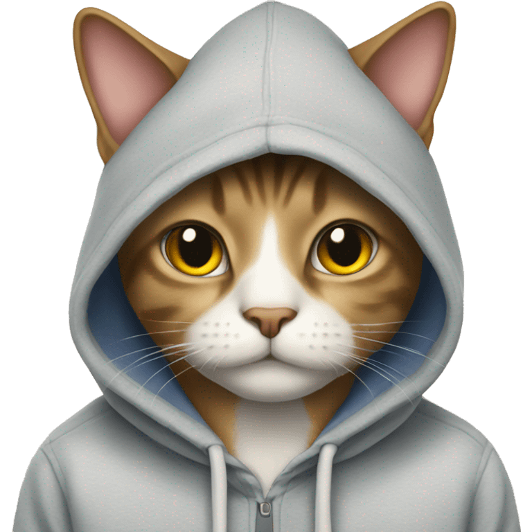 Cat wearing a hoodie emoji