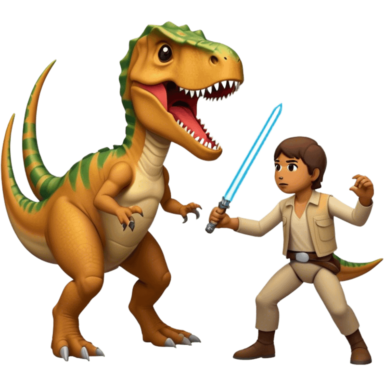 Star Wars fight a dinosaur  emoji