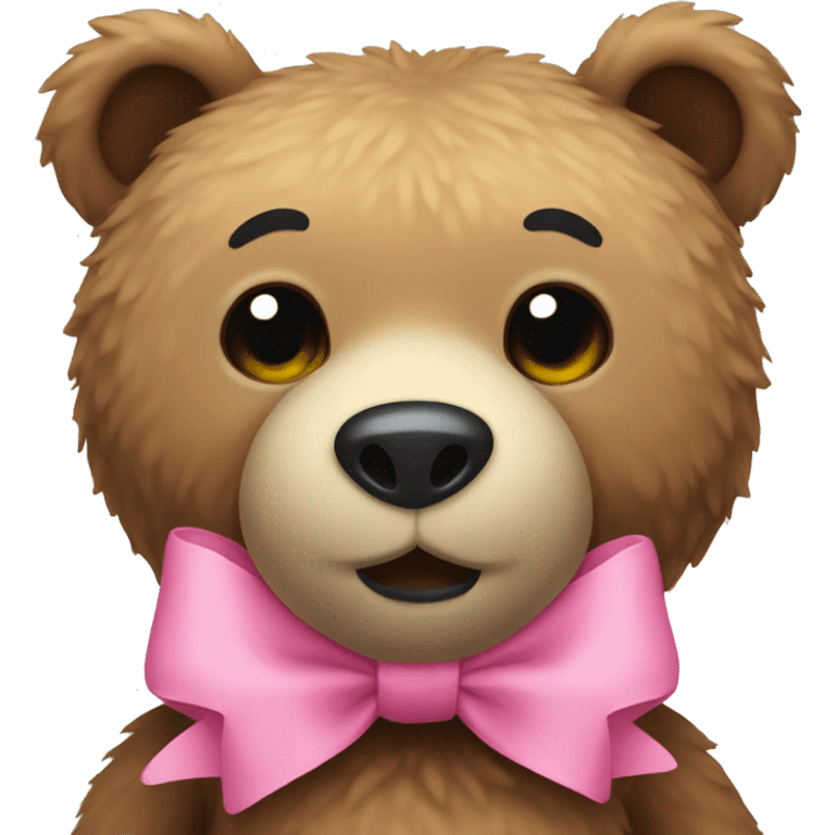 stuffed bear wearing a pink bow emoji