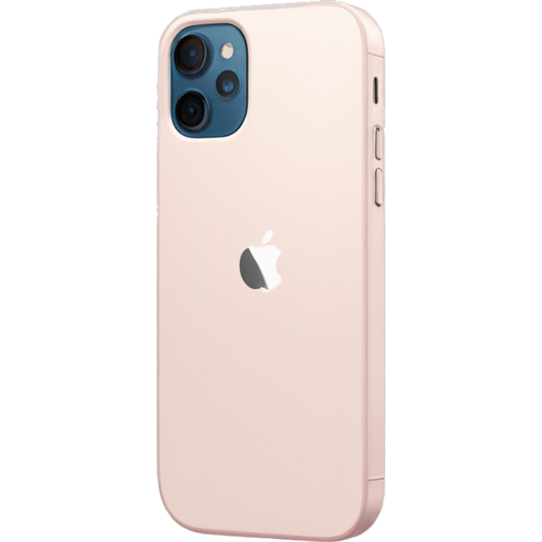 White iPhone 12 with a light pink case emoji