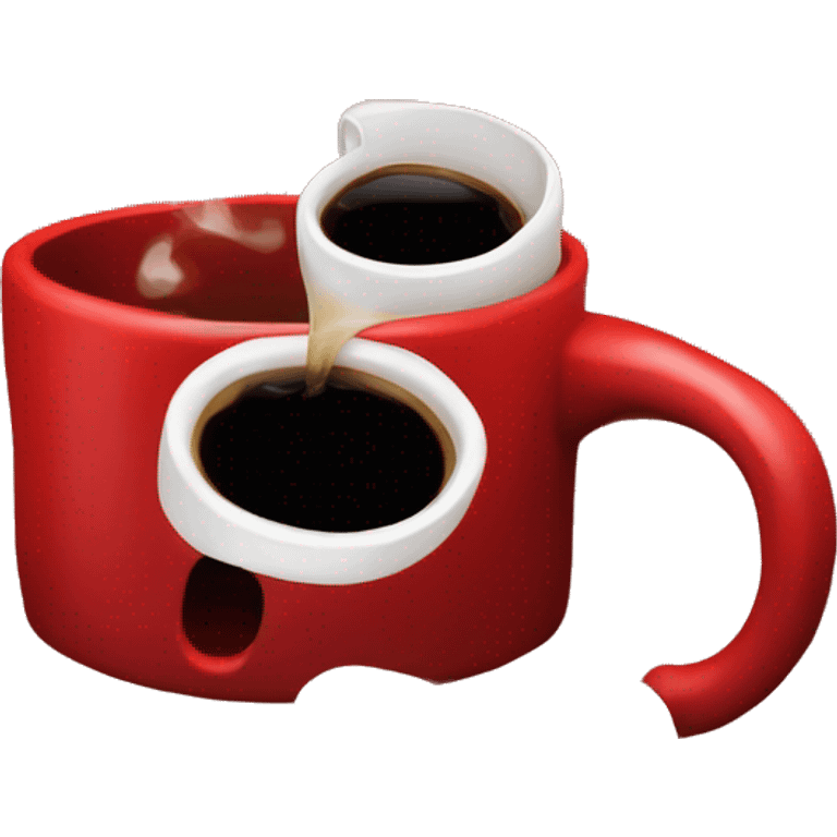 Red mug of black coffee  emoji