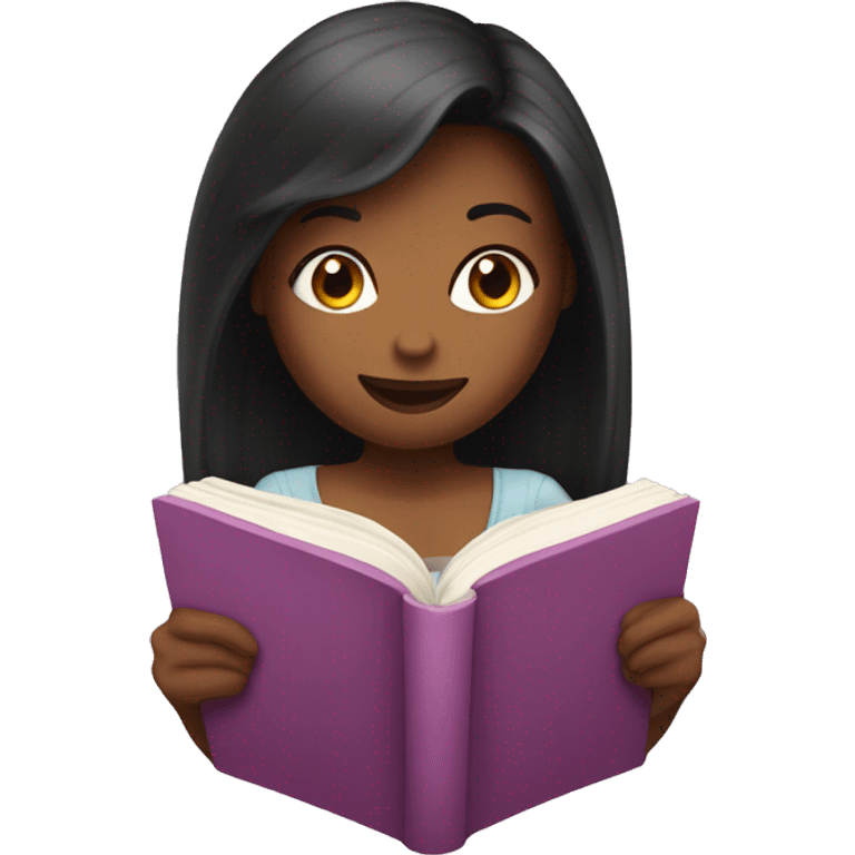 A girl reading a romance novel emoji