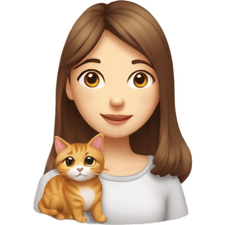 Fille caresse un chat emoji