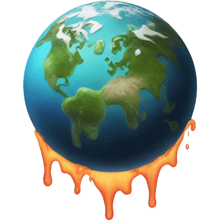 planet earth melting like the melting face emoji emoji