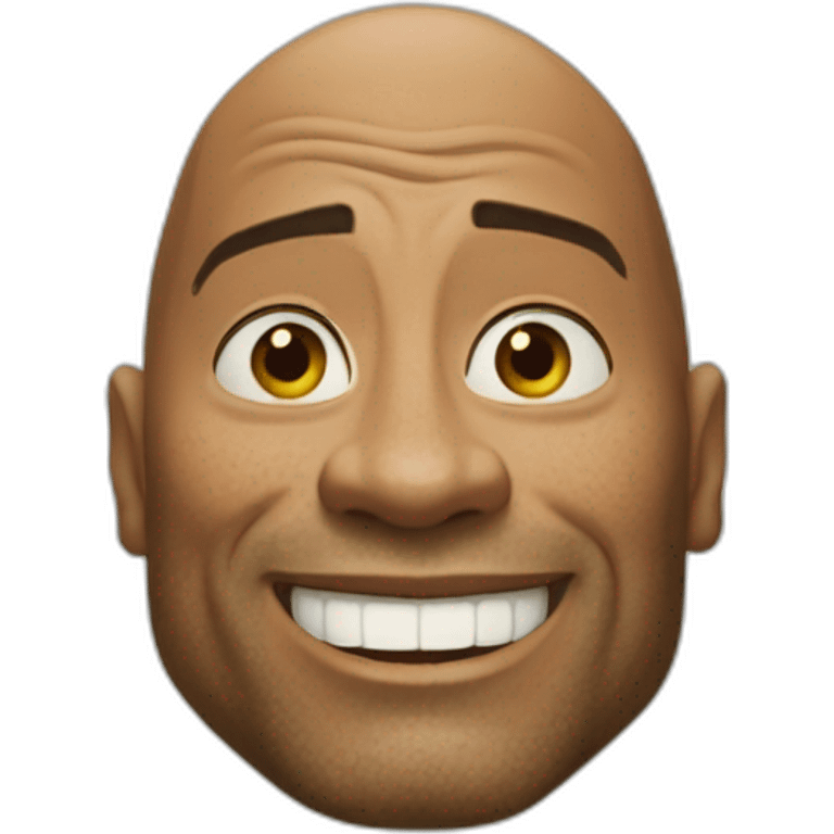 dwayne johnson, with shrek face emoji