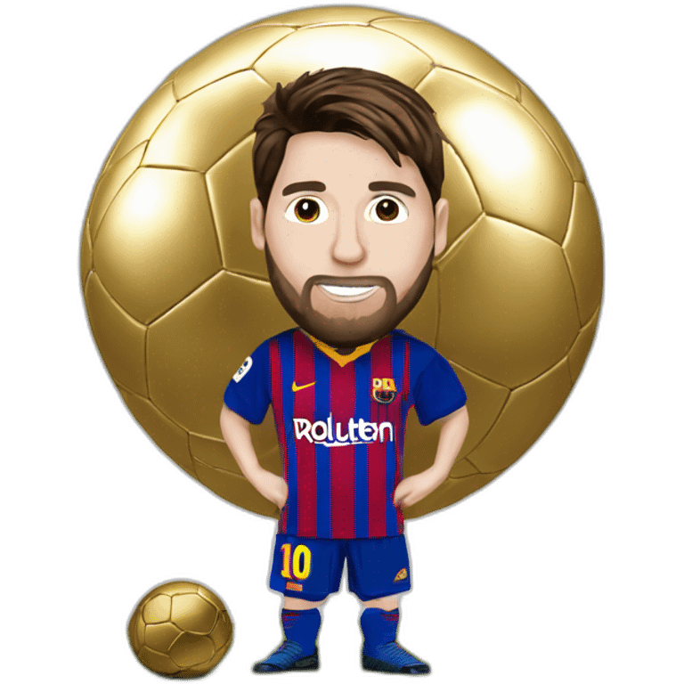 messi avec ballon d'or emoji