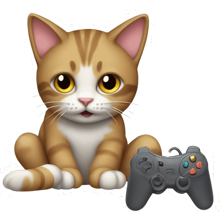 Cat playing video games  emoji