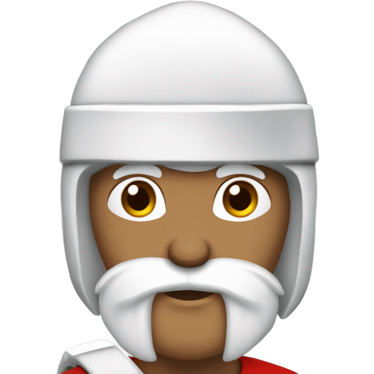 white spartan male wearing red santa hat emoji