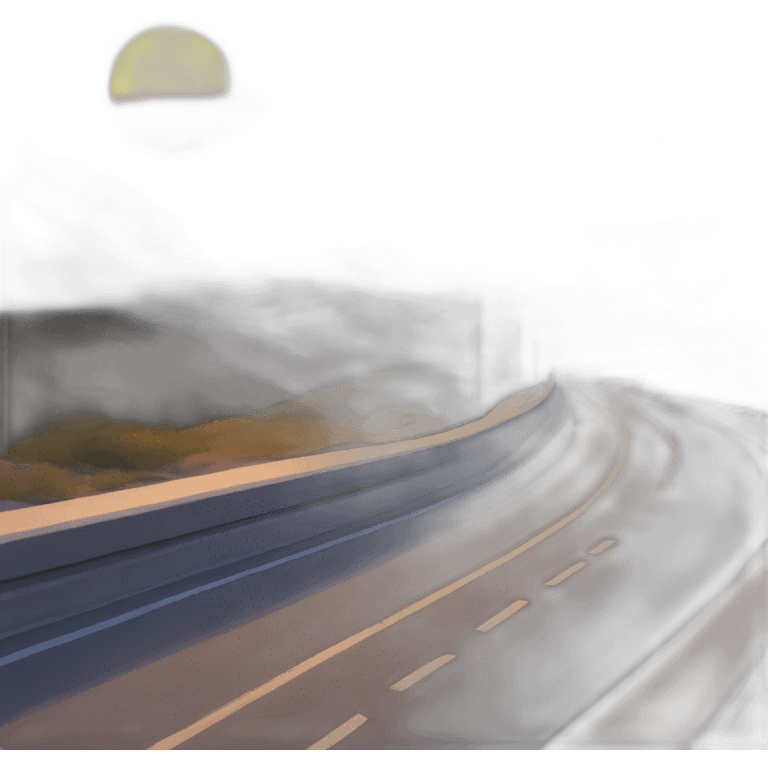 higway with a sunset emoji