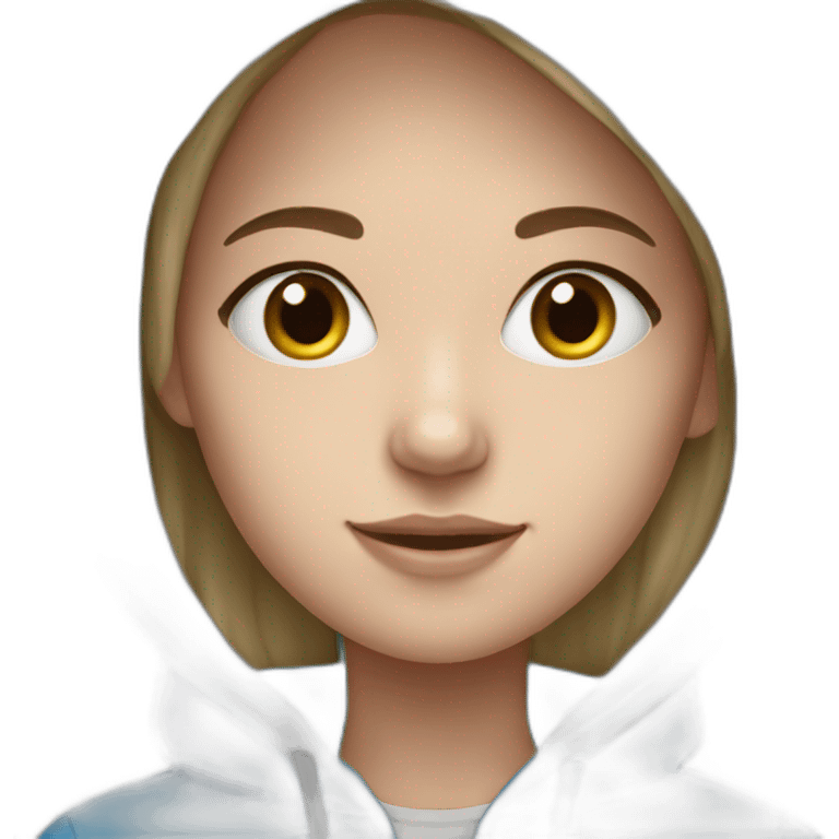 White skin girl in Blue hoodie emoji