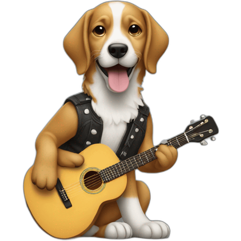 Dog whit guitar emoji