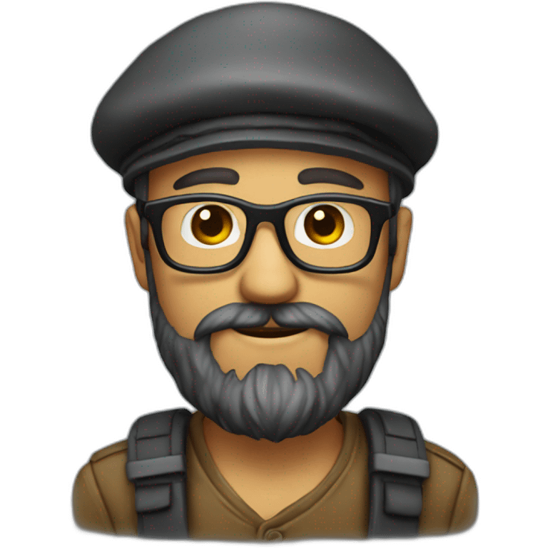 beard - beret - glasses emoji