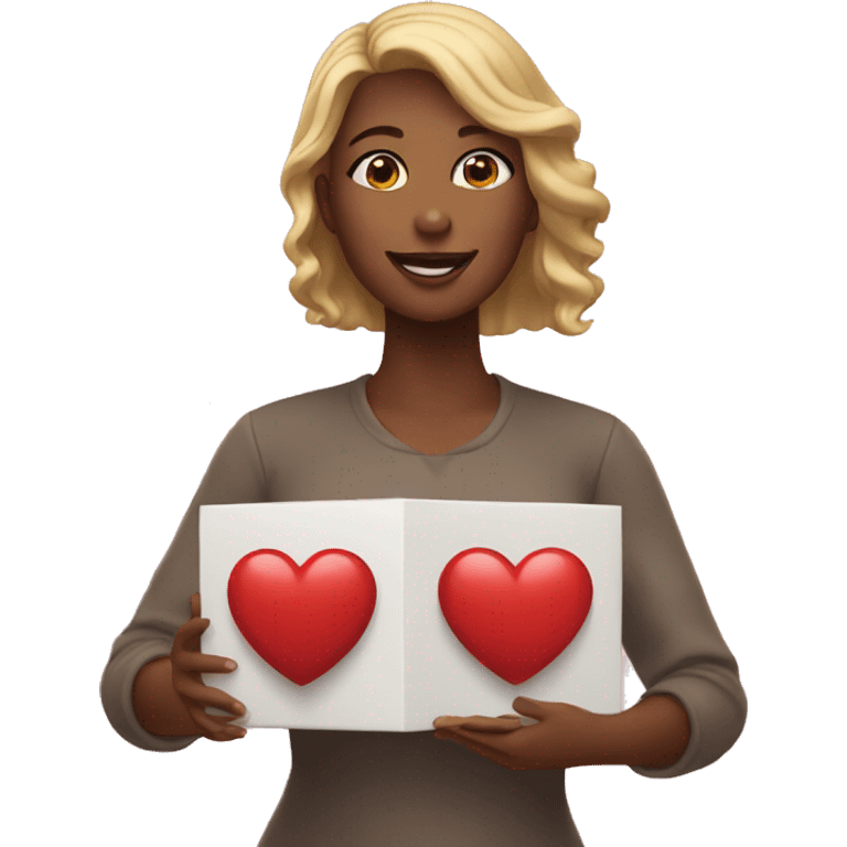 woman giving out her heart emoji