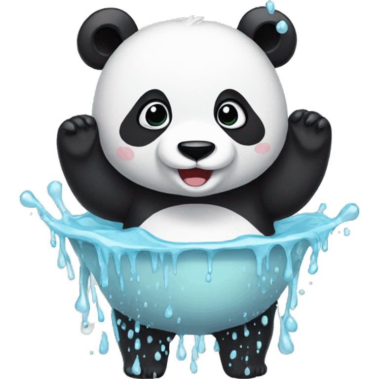 panda take a shower emoji