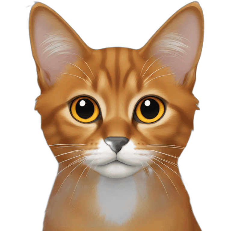 Orange black and white Somali Cat face emoji