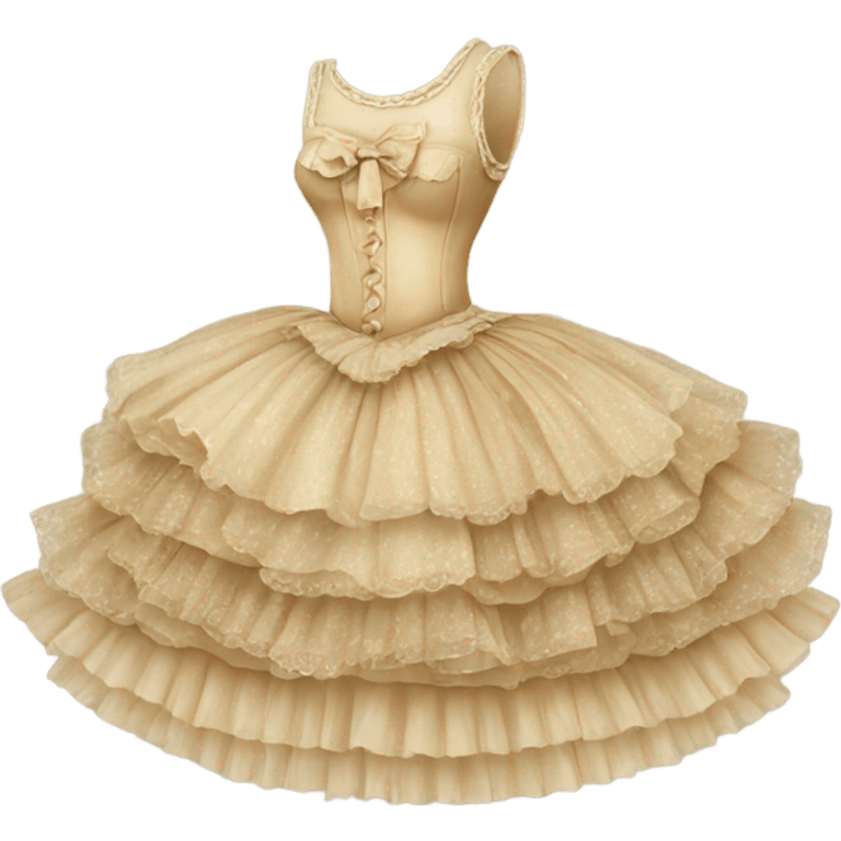 Vintage rococo begie  tutu emoji