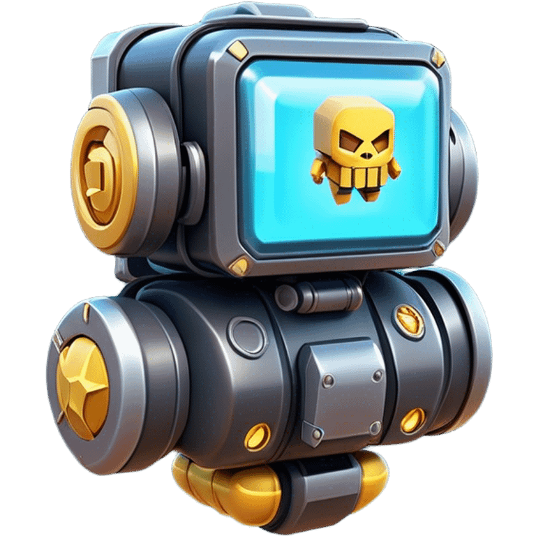 Clash of Clans aesthetic: Cinematic Playful 3D Isometric Jetpack Emoji, rendered in a 3D vector-style similar to standard emojis with minimal shading and bold, simplified shapes. A compact, distinct form with signature details, softly glowing with a futuristic sci-fi warfare charm. Simplified yet unmistakably iconic, highly detailed and consistent, glowing with a soft radiance and high shine. Stylized with a touch of high-tech brilliance and a soft glowing outline, capturing the essence of a beloved gaming relic with a friendly, playful manner! emoji