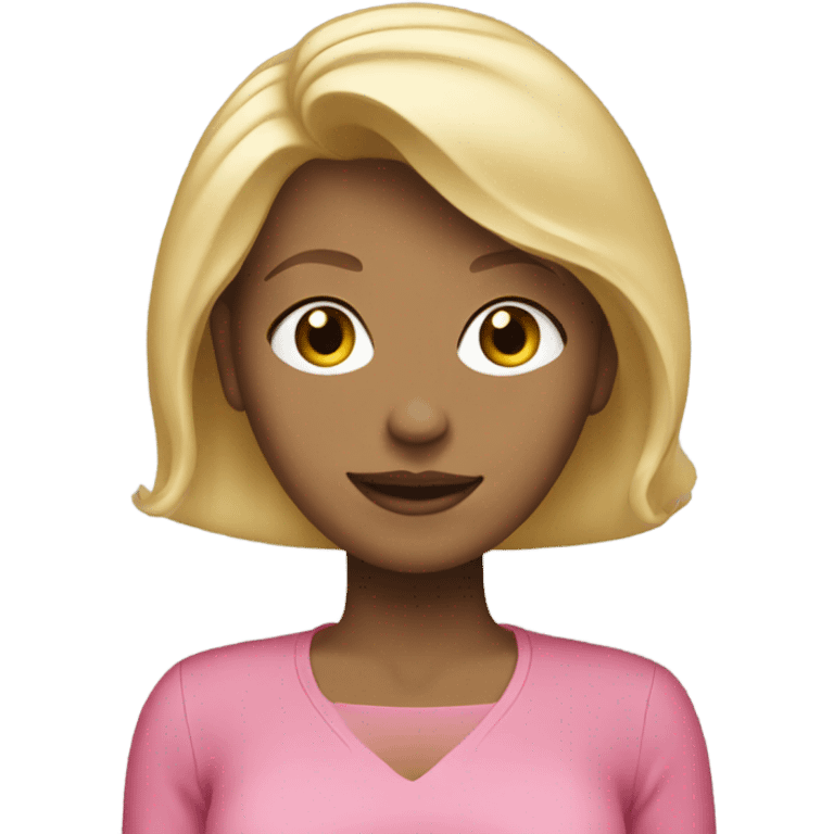 Woman with pink outfit blonde hair emoji