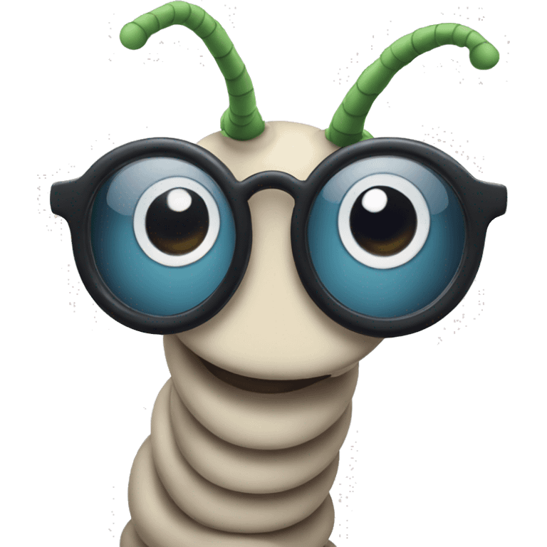 Worm wearing glasses emoji