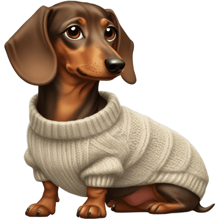 Dachshund wearing a sweater emoji